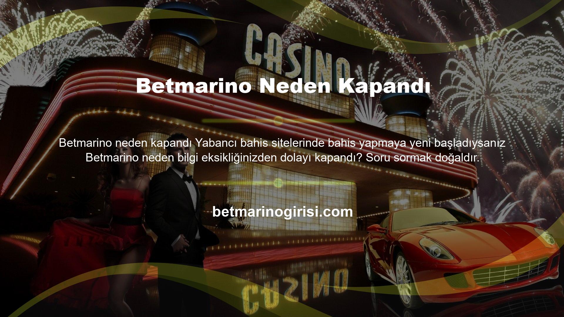 Betmarino web sitesi ülkemizde yasa dışı yani devlet onayı olmadan kumar oynanması nedeniyle kanun gereği TİB tarafından kapatılmıştır